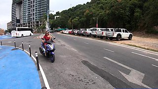 Thai GF motobike ride and fuck at home