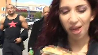 Latina awesome gangbang sucking
