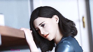 Sexy 3D animation of a Japanese mom in stockings and high heels