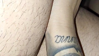 Tattooed step mom hand slip into step son dick and handjob his dick