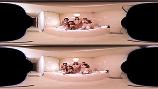 VR Gravure Idols Association Vol. 2: Bath Party - Japanese Teen Lesbian Group Bath Tease