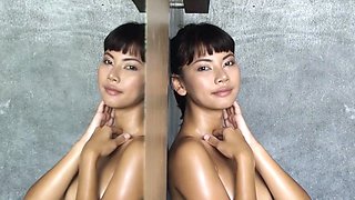 Petite brunette and Thai MILF strip nude