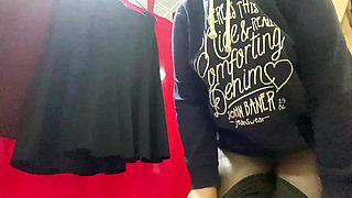 Horny BBW With Dildo In Sweet Hole Masturbates In Fitting Room