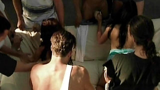 Stunning French dolls getting facialized after hot orgy action