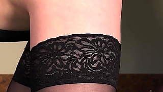 Lusty Strip & Masturbation in Stockings on the Pool Table