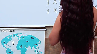 Her Name Is Alejandra Palacios, She Rides Cock in School Uniform and Stockings and Receives Creampie