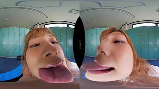 Face Licking VR - Asian Schoolgirl Oral Blowjob