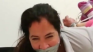 Grounding stepmom with bondage