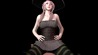 A Korean Witch's Lapdance (halloween Riding POV)
