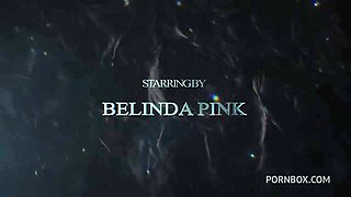 Sexy teen Belinda pink in erotic milk show in first DP interracial