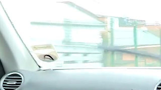 Naughty Huge Tits Slut Hooks up with Her Sneaky Link in the Car Before Meeting Her Man