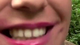Lovely chick fucked in threesome from two hard cocks