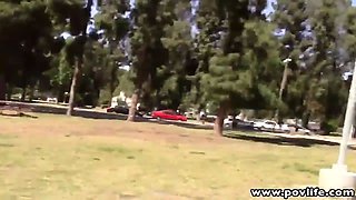 Povlife Natural Tits red haired girlfriend point of view screwed outdoors