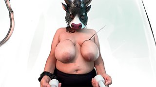 Hucow Gets Tied Tits Milked 4K