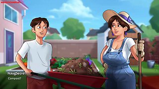 Lucky Pervert Helps Busty Sexy BBW Lonely Neighbor MILF in Her Garden She Tries To Seduce Him - Summertime Saga 04 3D Games