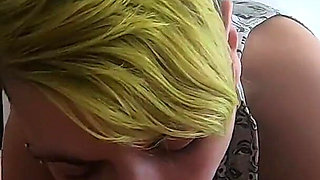 Ball sucking blowjob with cum swallow