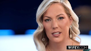 WIFEY Blonde Hotwife Candice Holds Hubby s Hand While Taking A Monster BBC