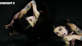 Handjob and blowjob through gloryhole with hot Lydia Black