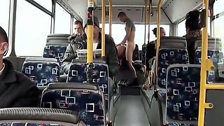 Beautiful blonde Russian fucking on the bus