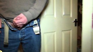 Glory hole blowjob busty amateur blonde fucking