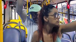 Young student groped and rubbed on public bus - Real orgasm caught on camera!