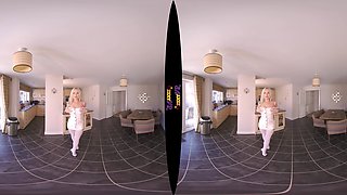 Feisty & Frisky - Big Tit Blonde Babe Virtual Reality Striptease