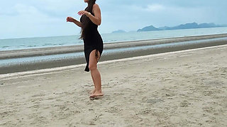 Sexy Tight Black Dress and Beauty Chill