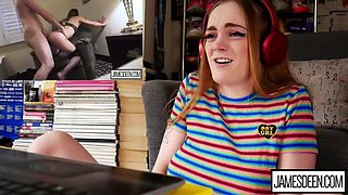 Carly Rae Summers Reacts to James Deen Fucking Abbie Maley Rough - Squirting & Eye-Rolling Orgasm
