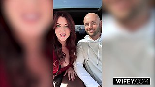 Plump Buxom Redhead MILF Kayla Summers Gets DVP-ed By 2 Guys On Stage In Front Of Her Cuckold Hubby