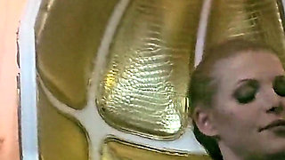 Stina Stone Femdom Spitting Food Crushing Feeding by German Mistress in Leather Gloves Part 1