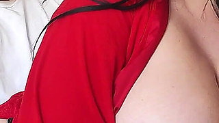 Hot Loving Stepmom, Solo Fans in Slow Motion, in the Kitchen with Robe