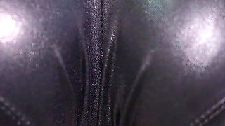 Perfect Ass and Cameltoe. Leather Shorts