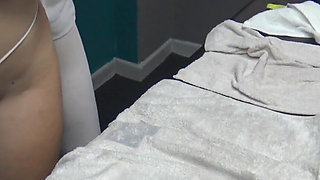 My aunty wearing sexy lingerie visited the masseur P1