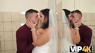 VIP4K. Being locked in the bathroom, the sexy girlfriend wastes no time and seduces a random guy