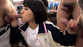 Asian schoolgirl enjoy group sex