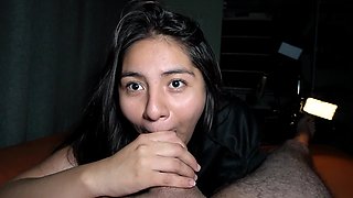 Stepdaughter POV Blowjob and Facial Cum