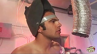 Big Tits Brunette Is a Perfect Fuck Doll and Sucks Two Dicks in a Threesome