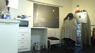 Ebony BBW Masturbating While Doing Home Chores