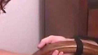 Mistress Strokes with Black Latex Gloves