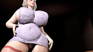 3D huge boobs milf cheating with her fat big dick boss