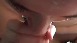 19 Yrs Old College Girl Blows a Cock Until He Cums 3 Times and She Swallows