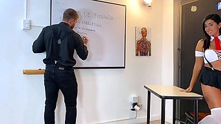 HORNY student boinks timid teacher Brian Evansx for passing