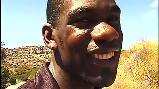 Black Cowgirl Rides a Big Black Cock on the Beach