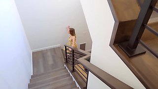 Petite and flexible blonde has her tight pussy rammed by a tremendous black pipe