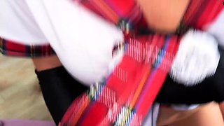 Hot schoolgirl skips class to entice her stepbrother for a