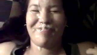 Daddy gives filipina stepdaughter a facial