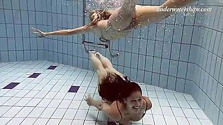 Iva and Paulinka enjoy swimming together