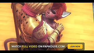 Furry Hentai - Futanari Fawn Girl Having Sex with Tiger Futanari - Japanese Asian Manga Anime Film Game Porn