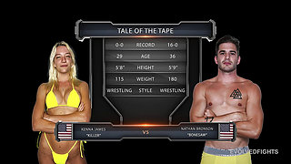 Kenna James vs Nathan Bronson - Kenna Loses, Takes Hard Fucking From Her Real Life Boyfriend