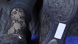 Amateur Cockbox Trampling and Ballbusting in Ballerina and Nylon Socks